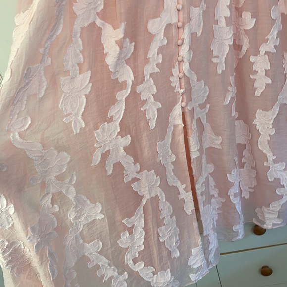 Tanya Taylor Ariela Maxi Dress in Pink Floral Jacquard Size 2 - Picture 9 of 14